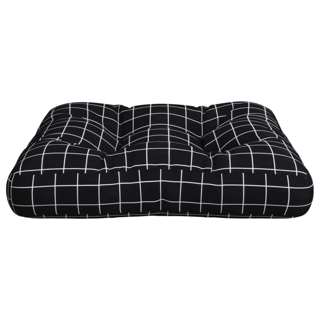 Palletkussen Ruitpatroon 58X58X10 Cm Oxford Stof Zwart 1
