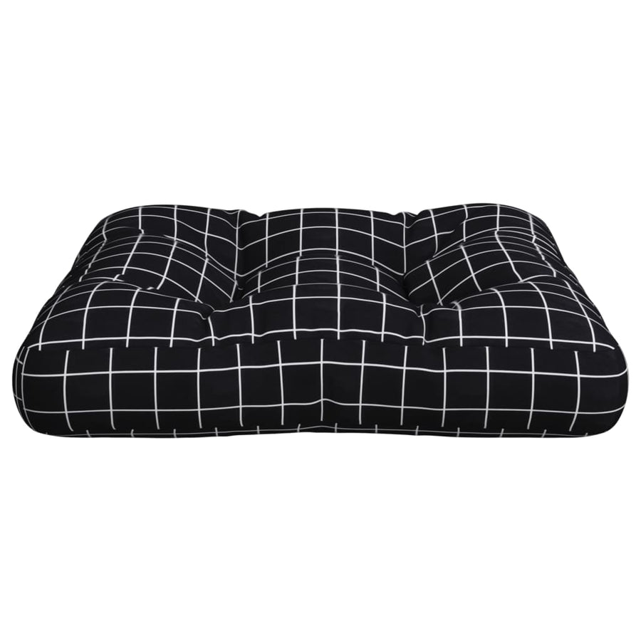 Palletkussen Ruitpatroon 58X58X10 Cm Oxford Stof Zwart 1
