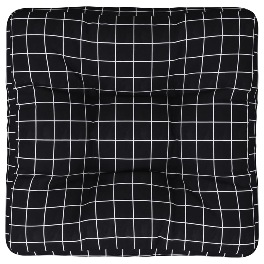 Palletkussen Ruitpatroon 58X58X10 Cm Oxford Stof Zwart 1