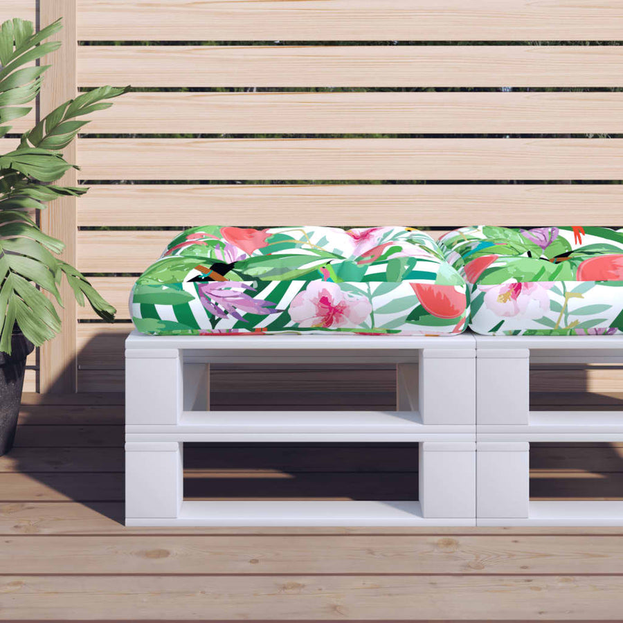 Palletkussen 58X58X0 Cm Oxford Stof Meerkleurig Groen en roze Voetensteun