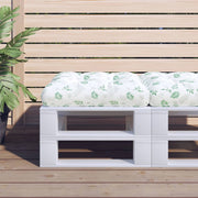 Palletkussen 58x58x10 cm bladpatroon groen