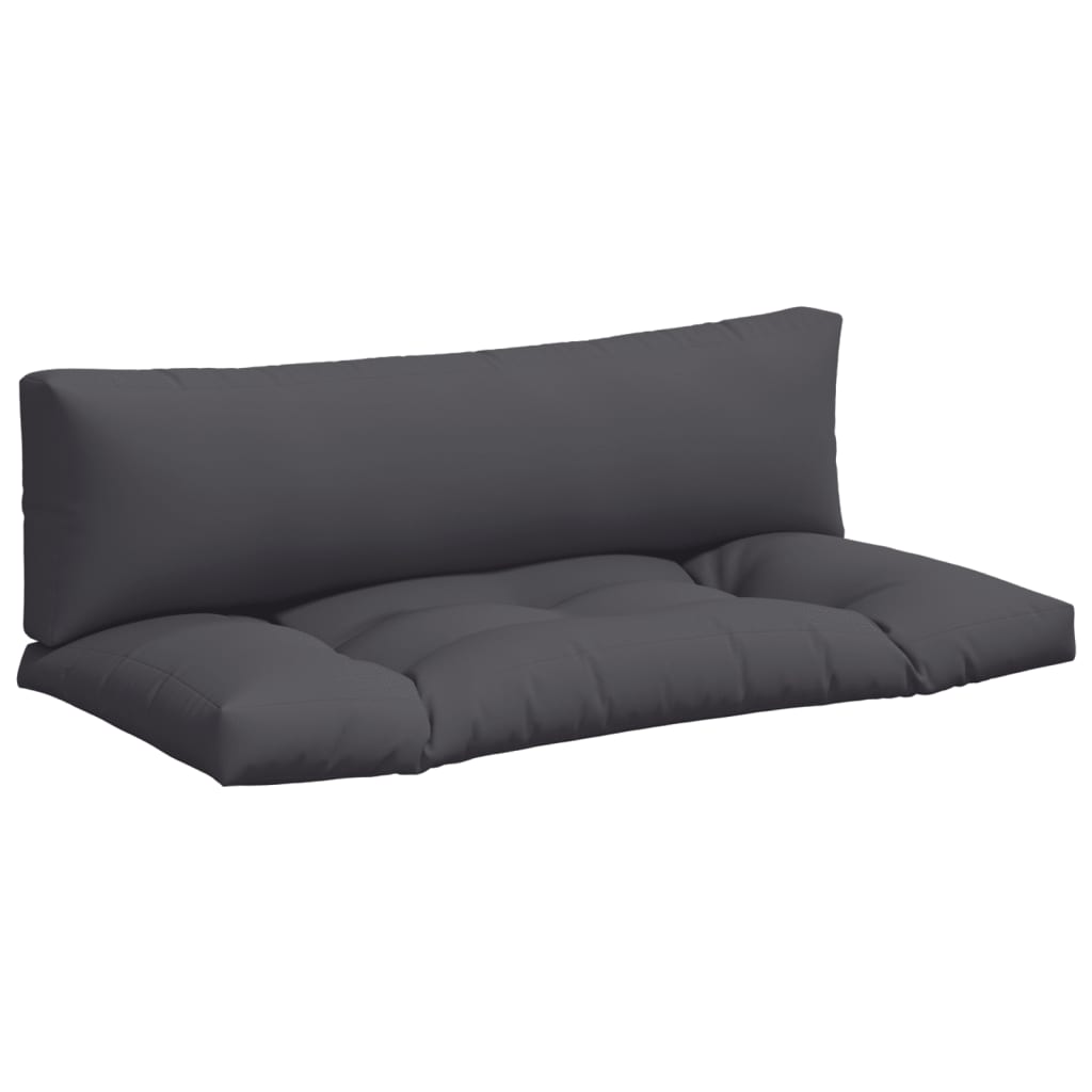 Palletkussens 2 st stof antracietkleurig