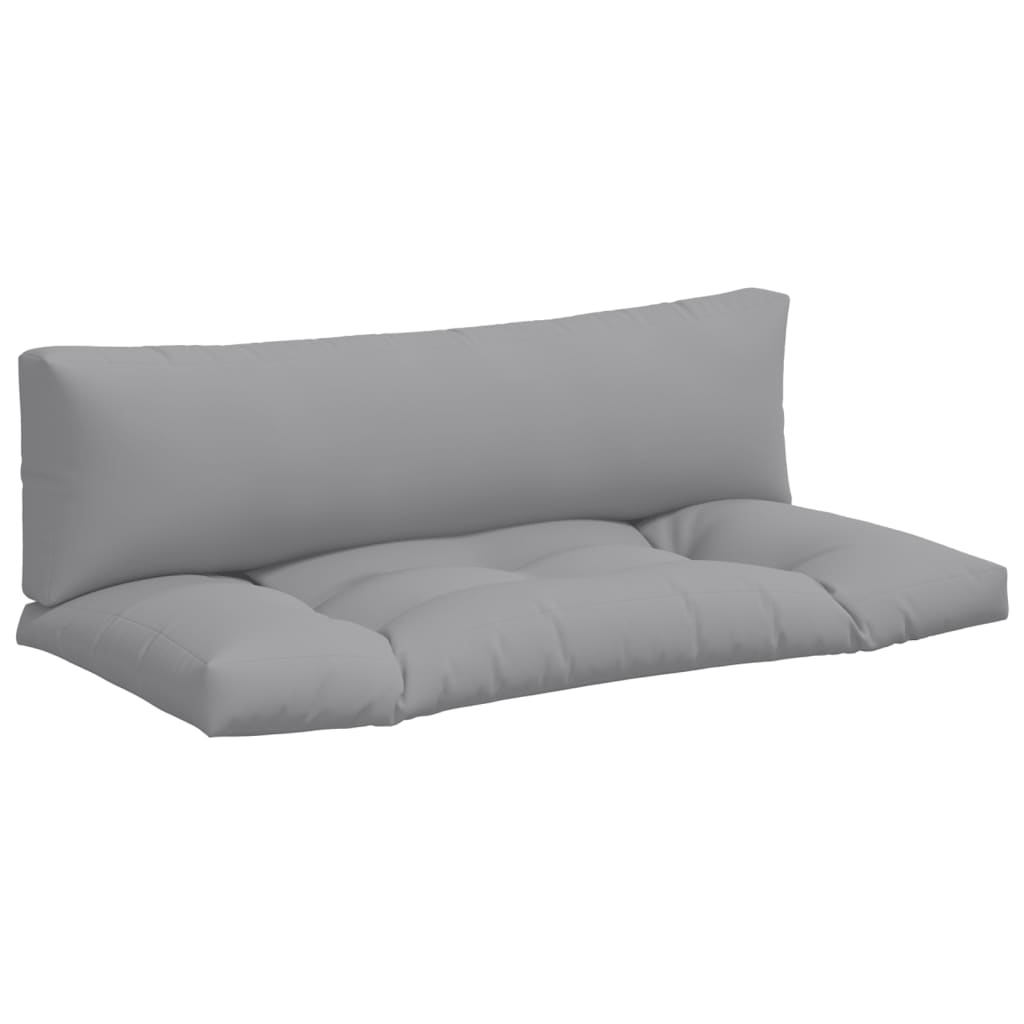 Palletkussens 2 st stof grijs