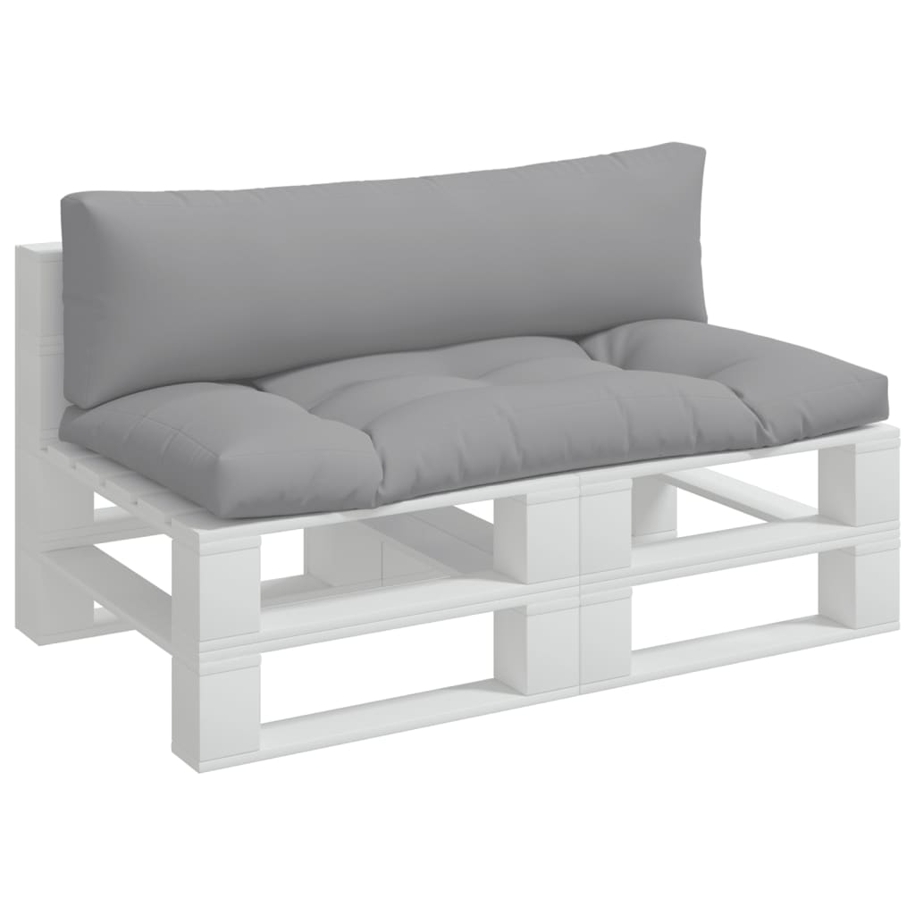 Palletkussens 2 st stof grijs