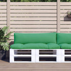 Palletkussens 2 st groen 110x58x10 cm zitkussen 110x30x10 cm rugkussen