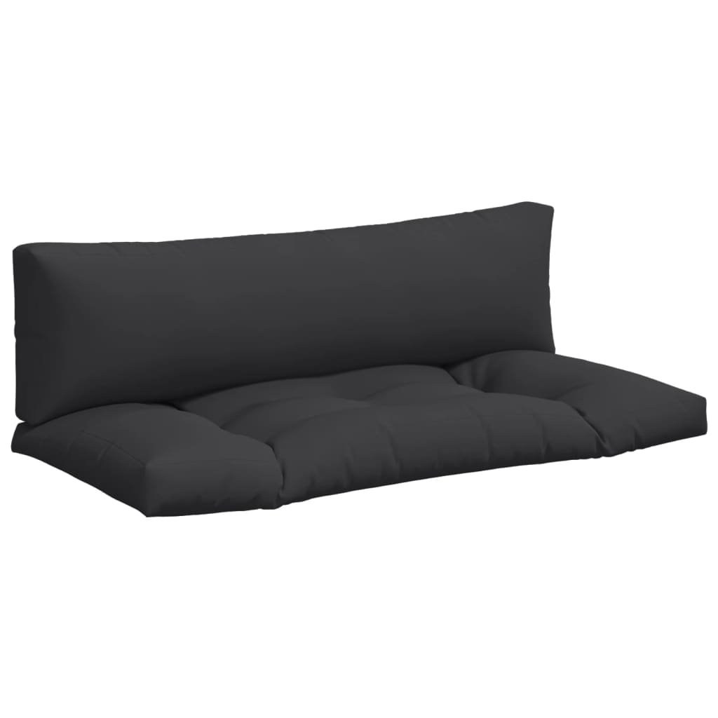 Palletkussens 2 st stof zwart