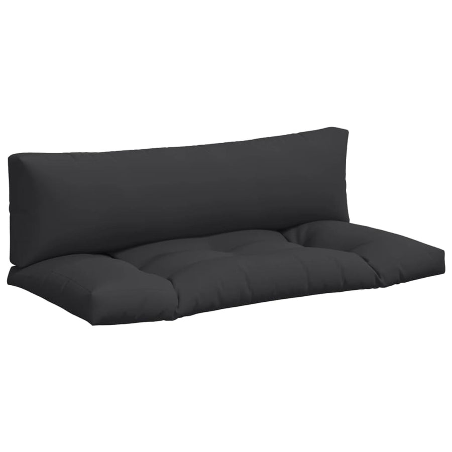 Palletkussens 2 st stof zwart
