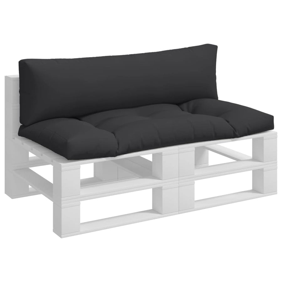 Palletkussens 2 st stof zwart