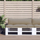 Palletkussens 2 stuks stof taupe