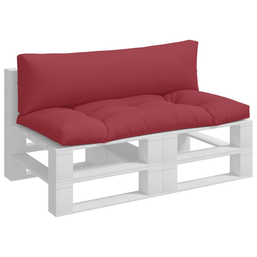 Palletkussens 2 st stof wijnrood