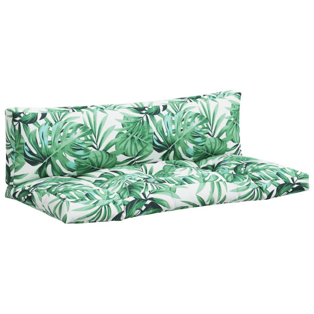 Palletkussens 2 st stof bladpatroon