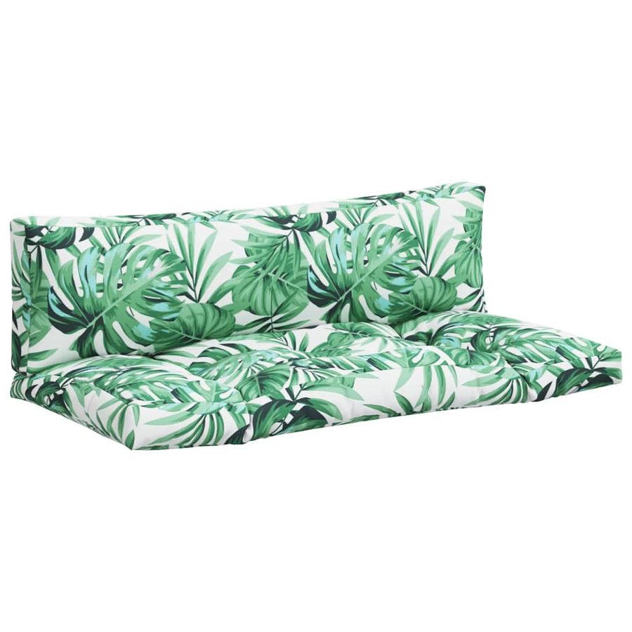 Palletkussens 2 st stof bladpatroon