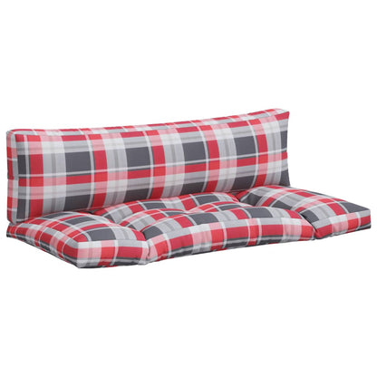 Palletkussens 2 st ruitpatroon stof rood