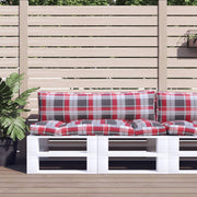 Palletkussens 2 st rits 110x58x10 cm rood