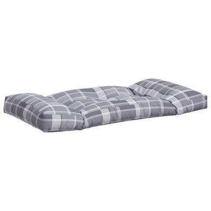 Palletkussens 2 st ruitpatroon stof grijs