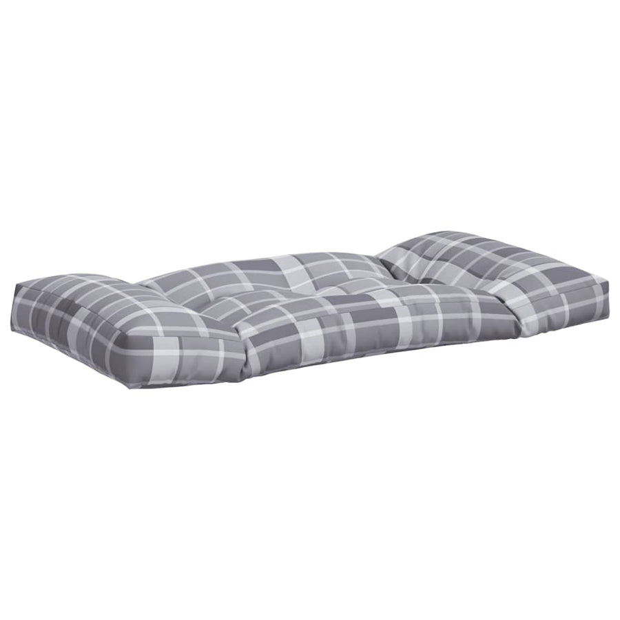 Palletkussens 2 st ruitpatroon stof grijs