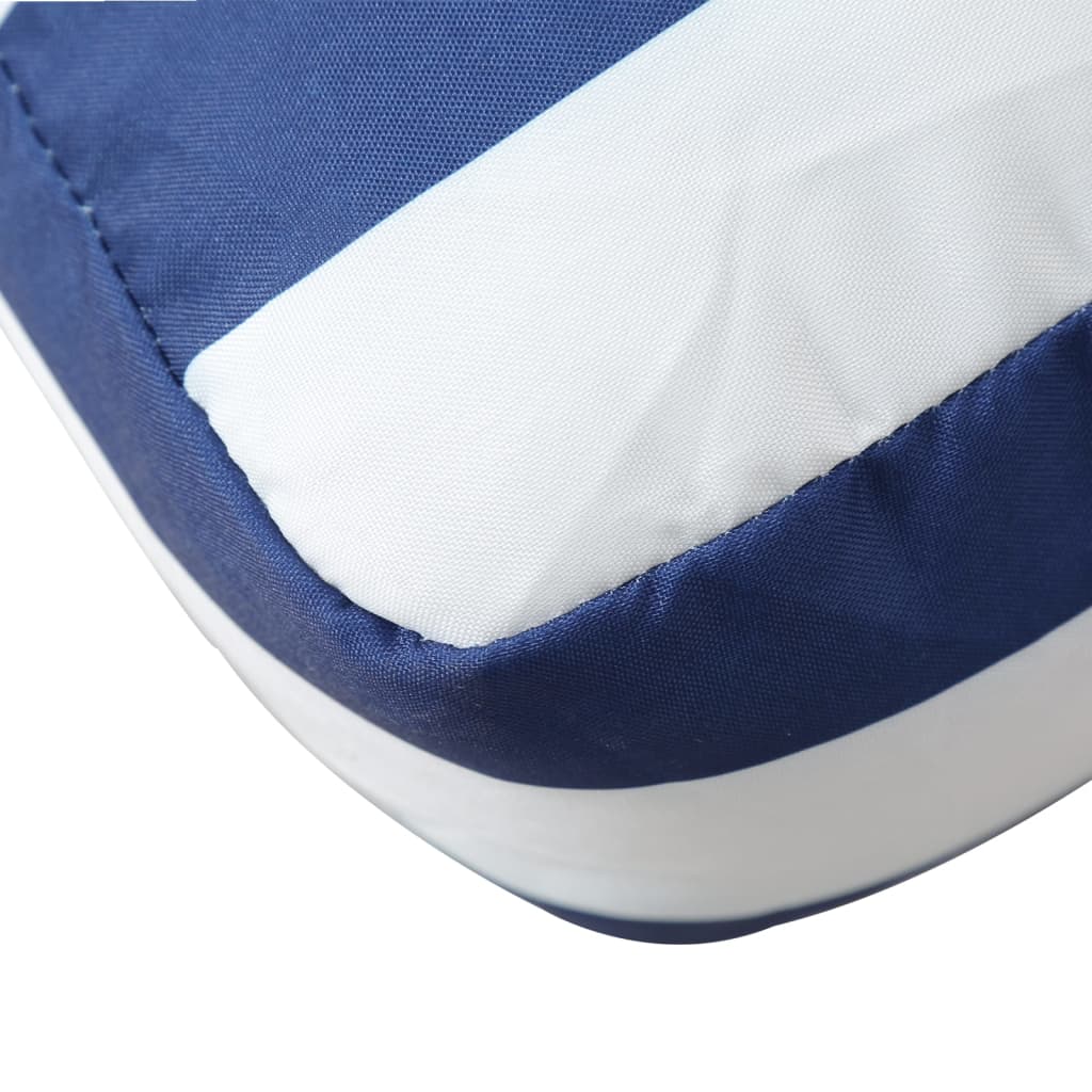 Palletkussens 2 St Gestreept Oxford Stof En Blauw en wit Middenbank