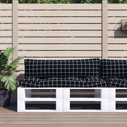 Palletkussens 2 st ruitpatroon zwart 110x58x10 cm
