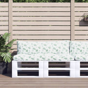 Palletkussens 2 st bladpatroon wit groen