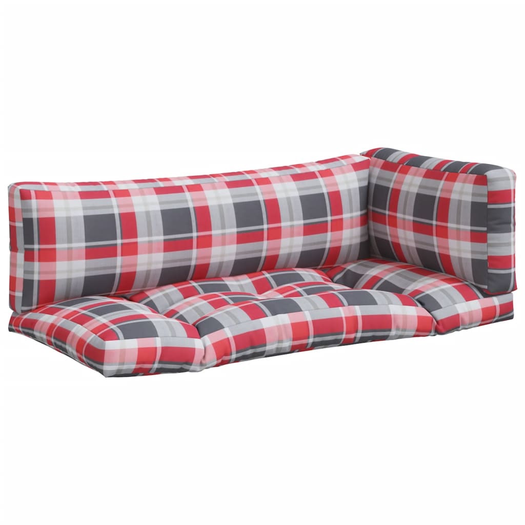 Palletkussens Ruitpatroon Stof Rood 3