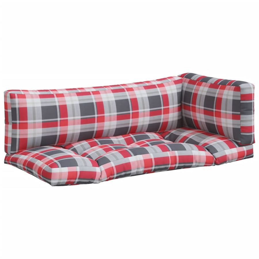 Palletkussens Ruitpatroon Stof Rood 3