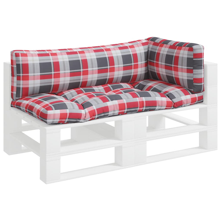 Palletkussens Ruitpatroon Stof Rood 3
