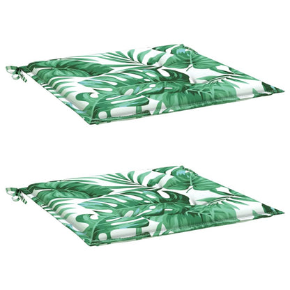Stoelkussens 2 st bladpatroon 40x40x3 cm stof