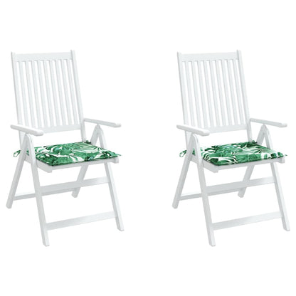 Stoelkussens 2 st bladpatroon 40x40x3 cm stof