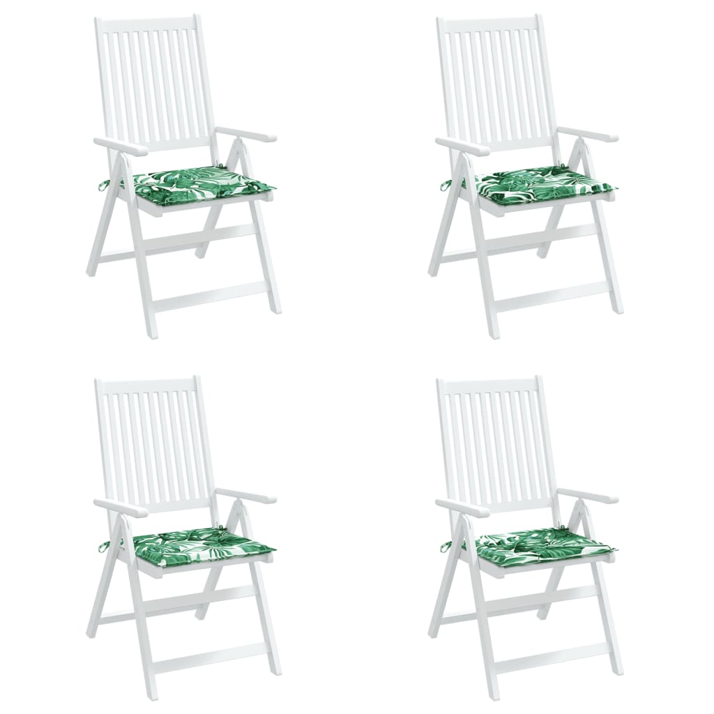Stoelkussens 4 St Bladpatroon 40X40X3 Cm Stof