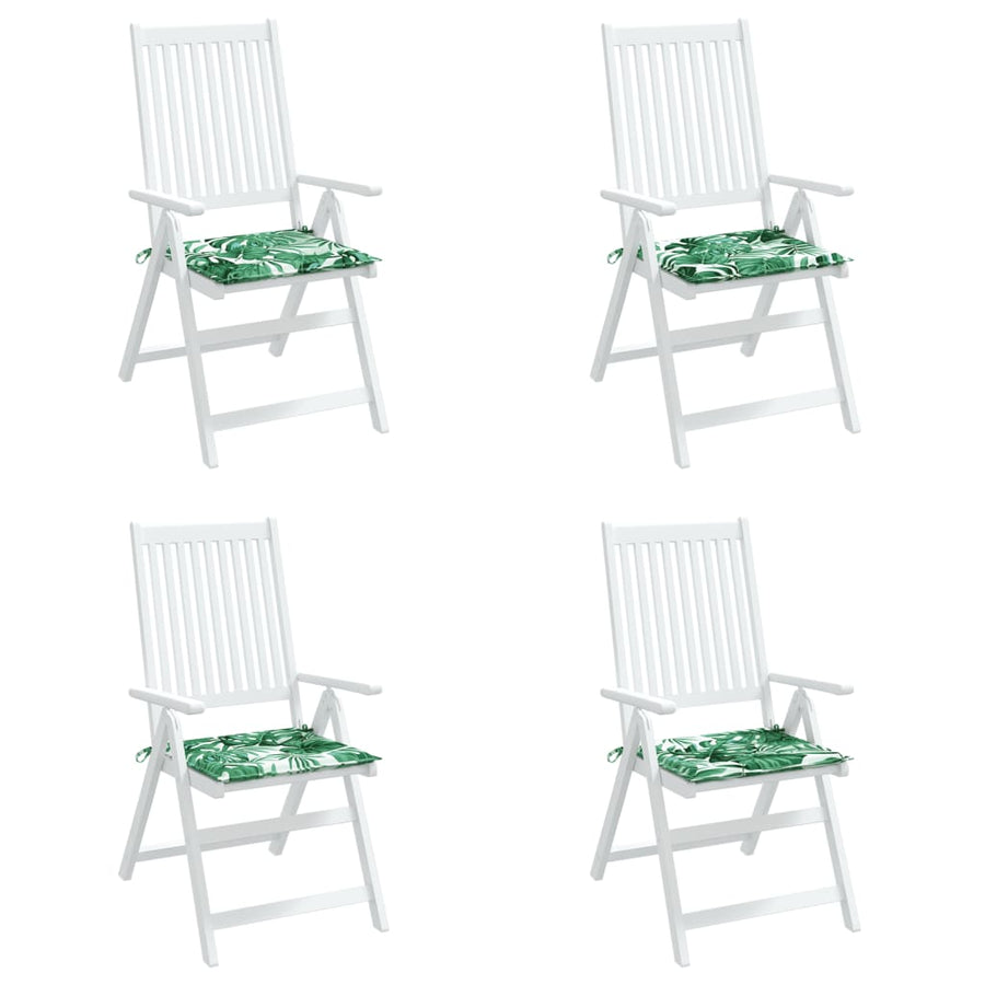 Stoelkussens 4 St Bladpatroon 40X40X3 Cm Stof