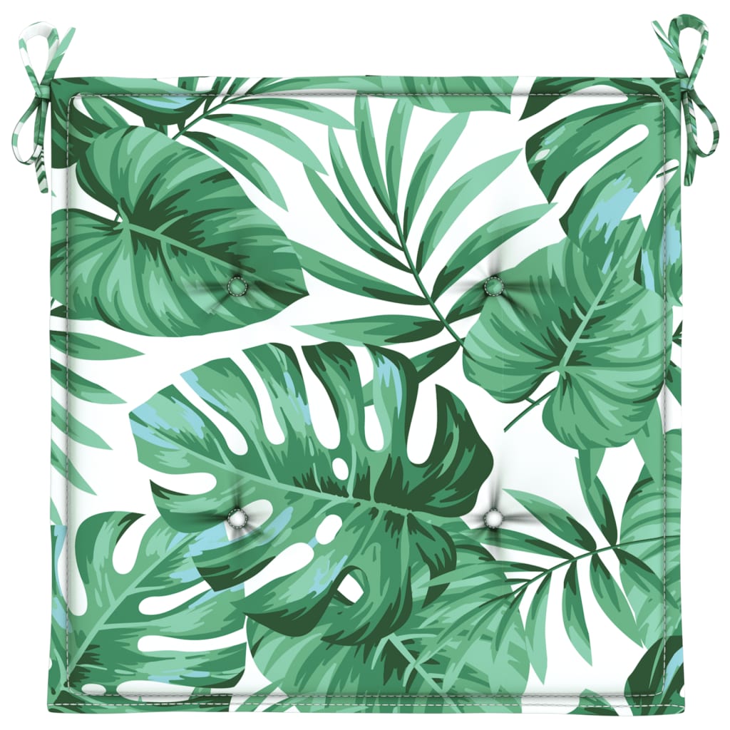 Stoelkussens 4 St Bladpatroon 40X40X3 Cm Stof