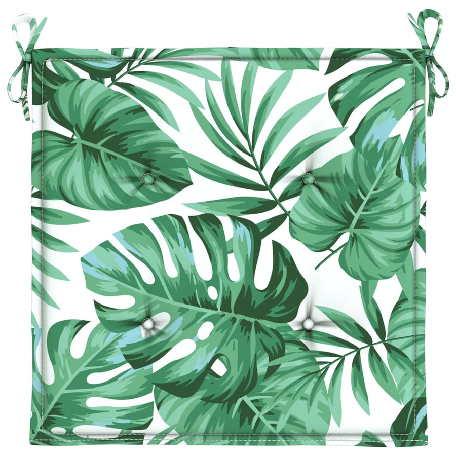 Stoelkussens 4 St Bladpatroon 40X40X3 Cm Stof