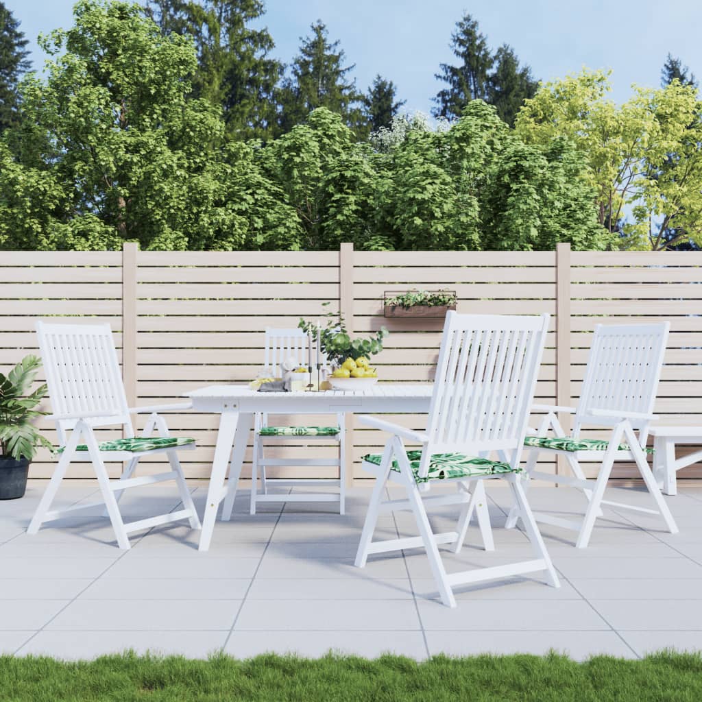 Stoelkussens 4 St Bladpatroon 40X40X3 Cm Stof
