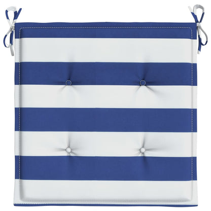 Tuinstoelkussens 2 st gestreept 40x40x3 cm stof wit en blauw 2 40 x 40 x 3 cm Blauw en wit