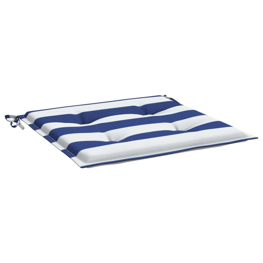 Tuinstoelkussens 6 st gestreept 40x40x3 cm stof wit en blauw 6 40 x 40 x 3 cm Blauw en wit