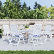 Tuinstoelkussens 6 st gestreept blauw wit 40x40x3 cm