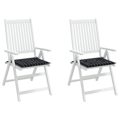 Tuinstoelkussens Ruitpatroon Stof Zwart En Wit 2