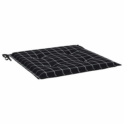 Tuinstoelkussens 4 st ruitpatroon 40x40x3 cm stof zwart