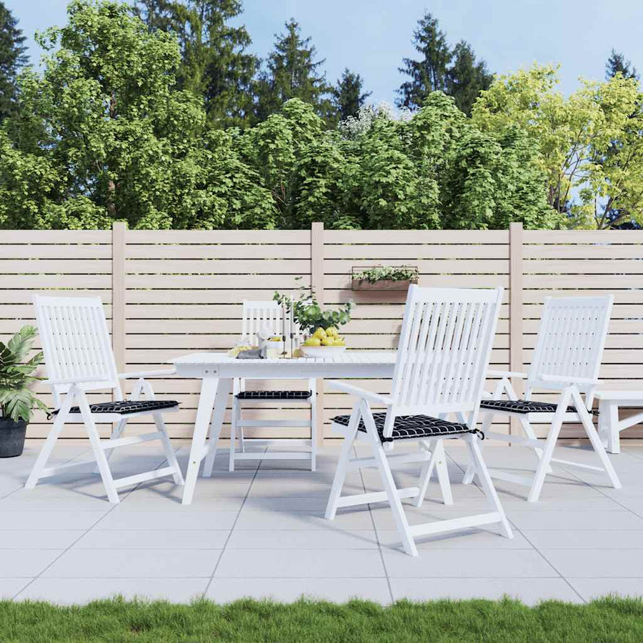 Tuinstoelkussens 4 st ruitpatroon 40x40x3 cm stof zwart