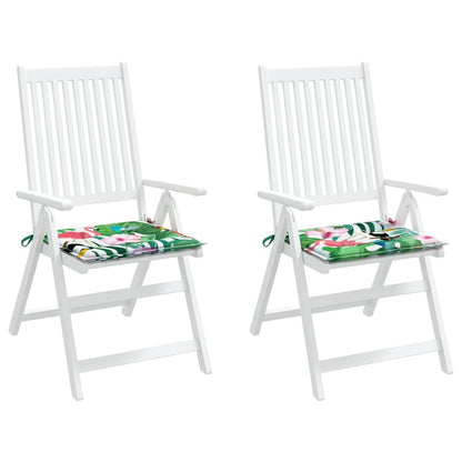 Tuinstoelkussens 2 st 40x40x3 cm stof meerkleurig 2 40 x 40 x 3 cm Groen en roze