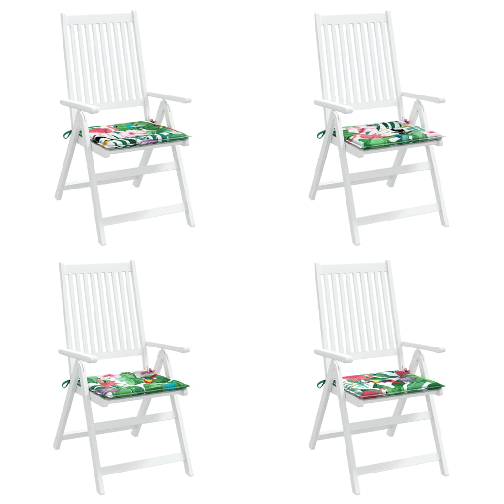 Tuinstoelkussens 4 st 40x40x3 cm stof meerkleurig 4 40 x 40 x 3 cm Groen en roze