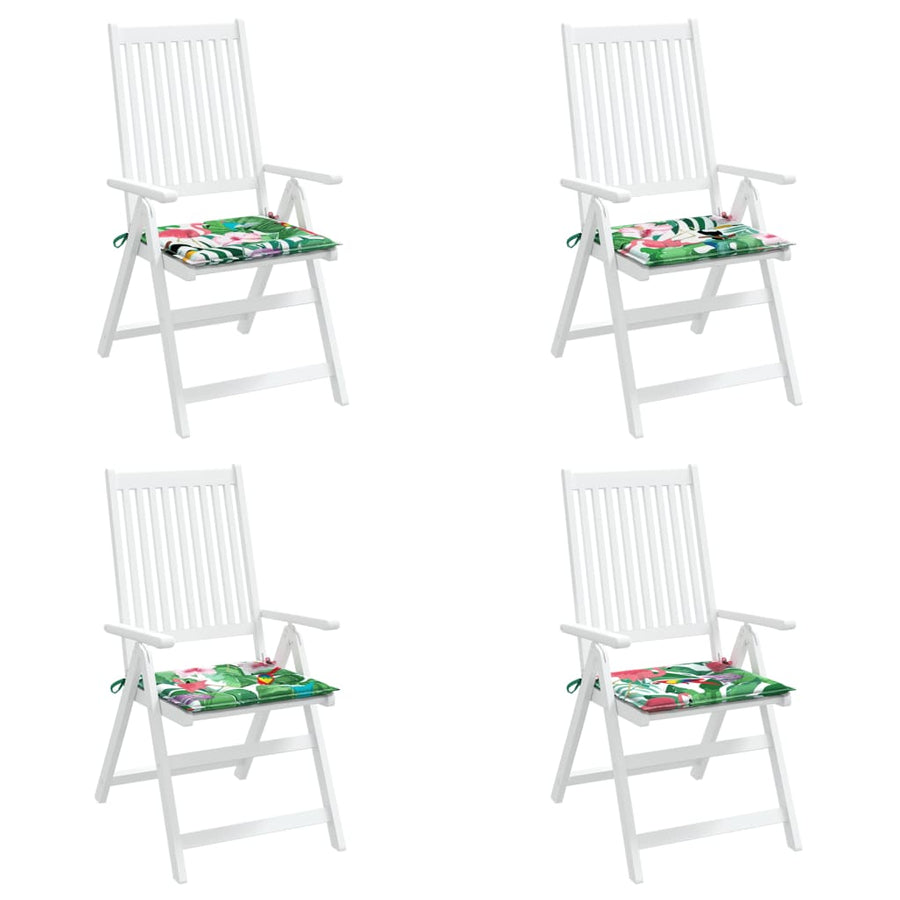 Tuinstoelkussens 4 st 40x40x3 cm stof meerkleurig 4 40 x 40 x 3 cm Groen en roze
