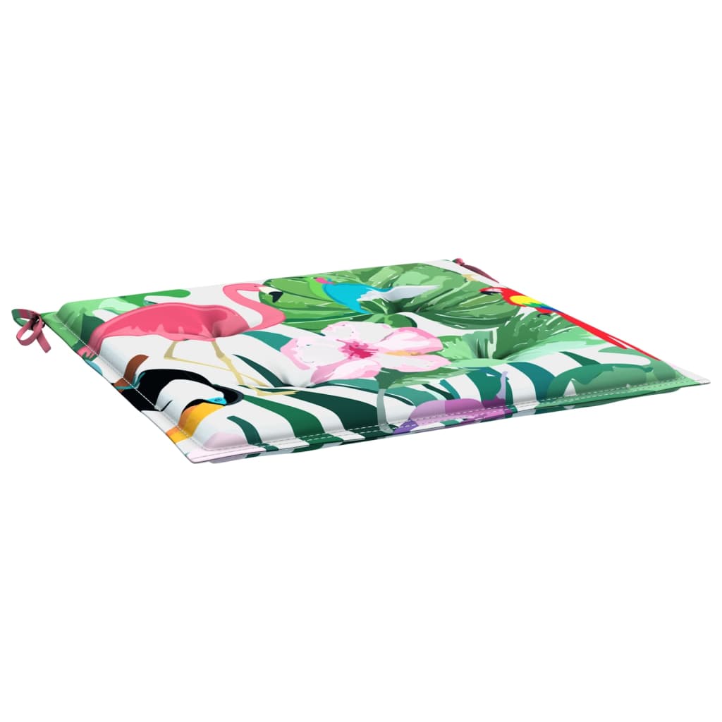 Tuinstoelkussens 4 st 40x40x3 cm stof meerkleurig 4 40 x 40 x 3 cm Groen en roze