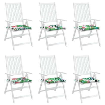 Tuinstoelkussens 6 st 40x40x3 cm stof meerkleurig 6 40 x 40 x 3 cm Groen en roze