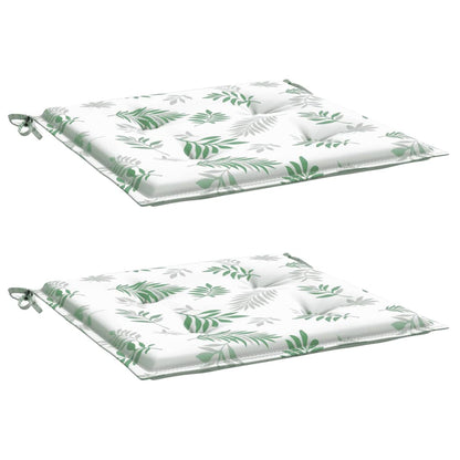 Stoelkussens 2 st bladpatroon 40x40x3 cm stof
