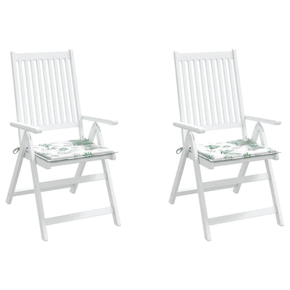 Stoelkussens 2 st bladpatroon 40x40x3 cm stof