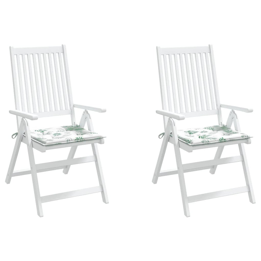 Stoelkussens 2 st bladpatroon 40x40x3 cm stof