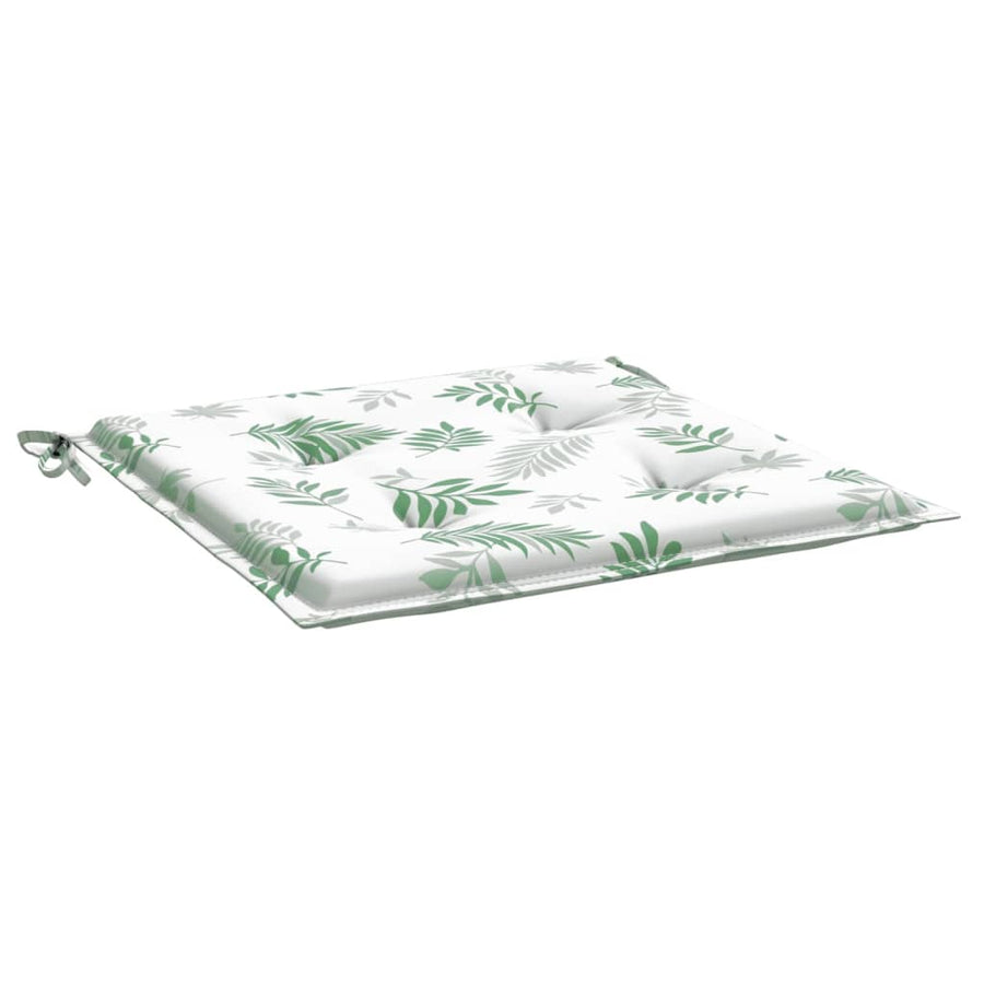 Stoelkussens 2 st bladpatroon 40x40x3 cm stof