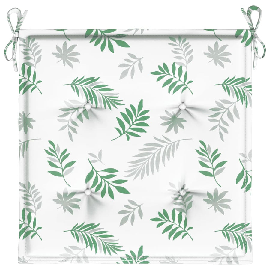 Stoelkussens 2 st bladpatroon 40x40x3 cm stof