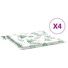 Stoelkussens 4 st bladpatroon 40x40x3 cm stof